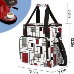 Cfpolar Coffee Maker Carrying Bag Geometric Lines Travel Coffee Machine Bag Carrying Organizer Case Portable Single Serve Coffee Brewer Tote Bag Storage Bag For Camping Picnic -Small Appliance Store 71Q9i7k3tJL. AC SL1200