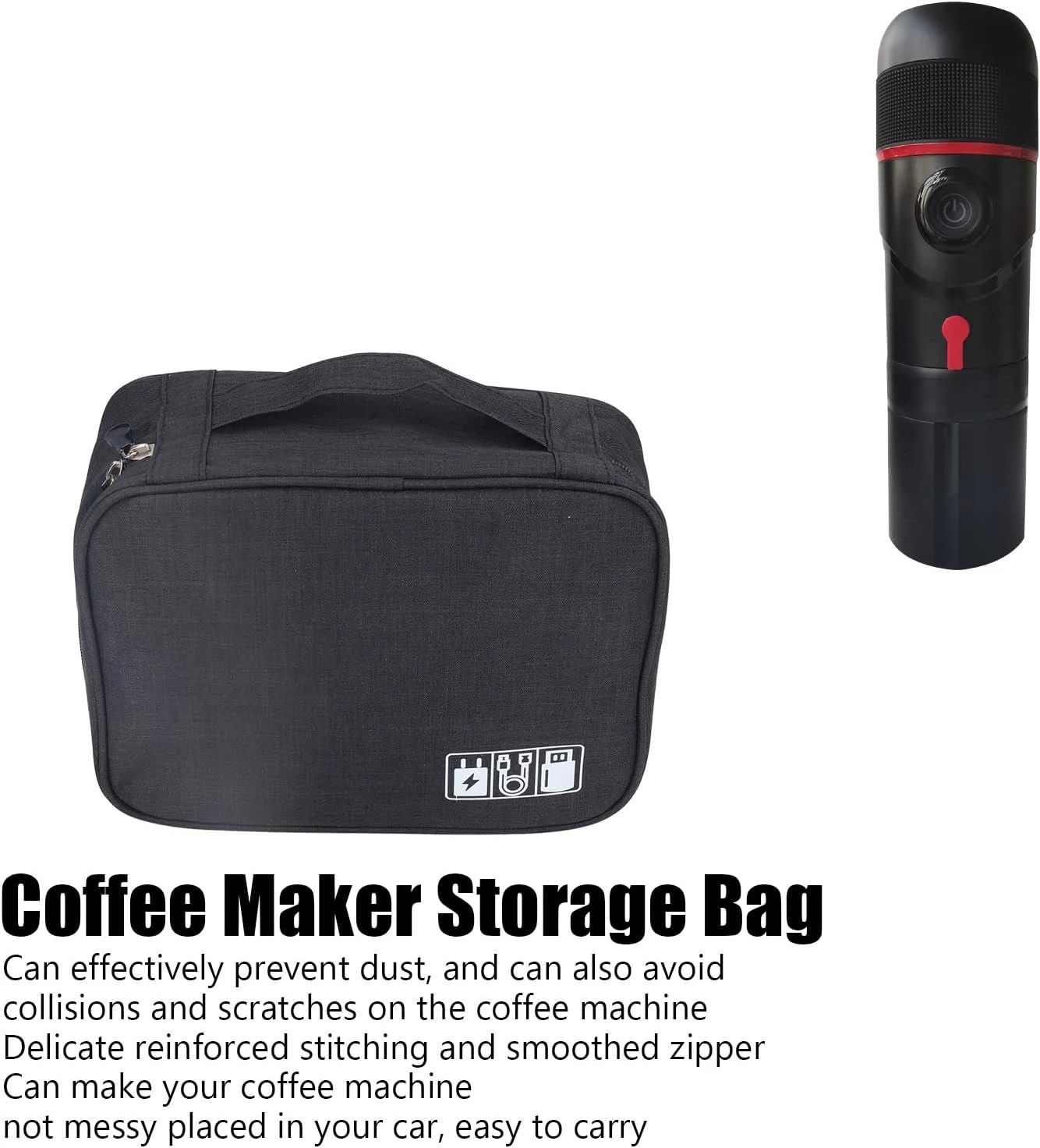 Yosoo Coffee Maker Travel Bag, Single Serve Coffee Brewer Carrying Case With Multiple Pockets, Dustproof Tote Bag, Coffee Machine Storage Bag, 25 X 19 X 10 Cm / 9.8 X 7.5 X 3.9 In 5 Yosoo Coffee Maker Travel Bag, Single Serve Coffee Brewer Carrying Case With Multiple Pockets, Dustproof Tote Bag, Coffee Machine Storage Bag, 25 X 19 X 10 Cm / 9.8 X 7.5 X 3.9 In - Image 3