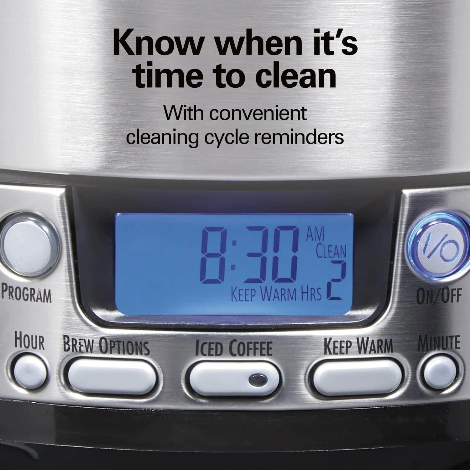 Hamilton Beach One Press Programmable Dispensing Drip Coffee Maker With 12 Cup Internal Brew Pot, Water Reservoir, Black & Stainless (47950) 8 Hamilton Beach One Press Programmable Dispensing Drip Coffee Maker With 12 Cup Internal Brew Pot, Water Reservoir, Black & Stainless (47950) - Image 6