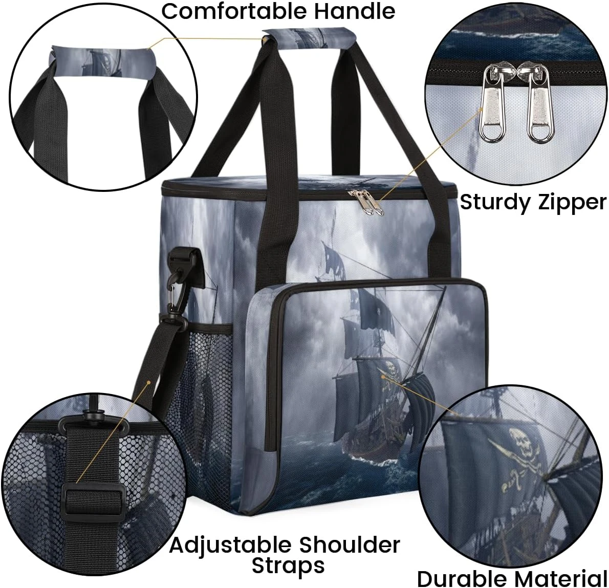 Cfpolar Coffee Maker Carrying Bag Pirate Ship On Stormy Sea Travel Coffee Machine Bag Carrying Organizer Case Portable Single Serve Coffee Brewer Tote Bag Storage Bag For Camping Picnic 9 Cfpolar Coffee Maker Carrying Bag Pirate Ship On Stormy Sea Travel Coffee Machine Bag Carrying Organizer Case Portable Single Serve Coffee Brewer Tote Bag Storage Bag For Camping Picnic - Image 7