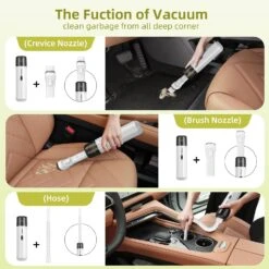 Chuboor Handheld Vacuum, 13000PA Powerful Car Vacuum Cleaner High Power Cordless Rechargeable, Portable Mini Vacuum With LED SOS Light, Small Hand Held Vacuuming Cordless, Dust Busters (P16-White) -Small Appliance Store 71SD8VJ0KEL. AC SL1500