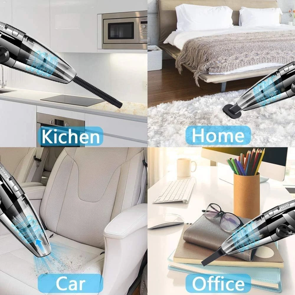 SZFY-TAIOW Handheld Vacuum USB Cordless Portable Wet Dry Vacuum Cleaner For Car Home Pet Hair With Filter Rechargeable 2200mAh Lithium Battery 120W 4500PA Powerful Suction (Black) 9 SZFY-TAIOW Handheld Vacuum USB Cordless Portable Wet Dry Vacuum Cleaner For Car Home Pet Hair With Filter Rechargeable 2200mAh Lithium Battery 120W 4500PA Powerful Suction (Black) - Image 7