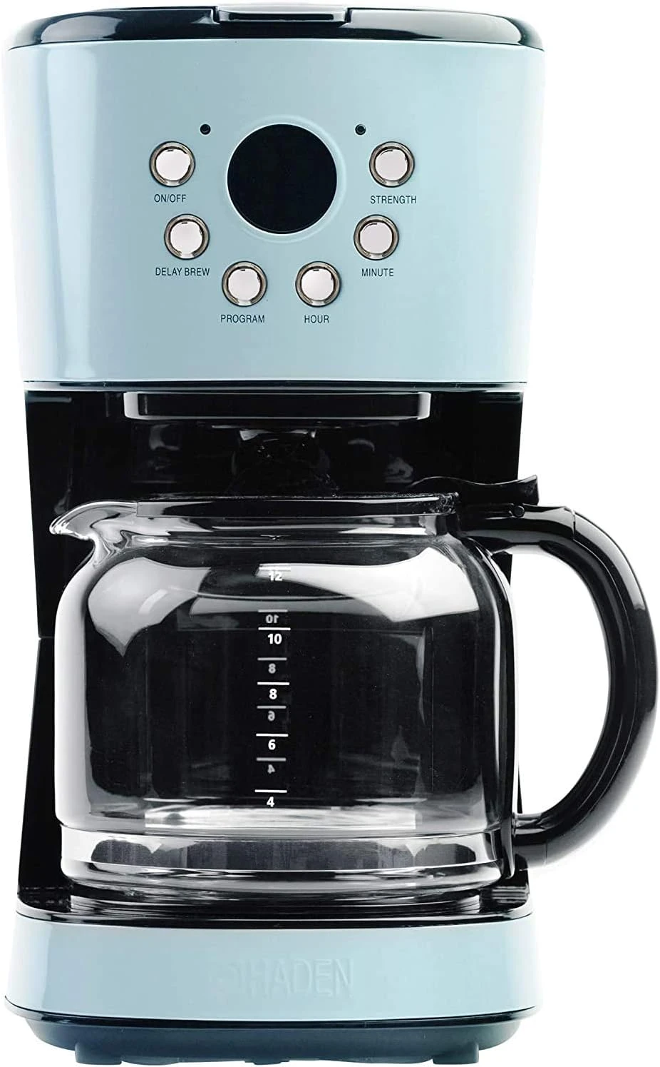 HADEN Heritage 12 Cup Programmable Vintage Retro Home Coffee Maker Machine With Vintage Retro 0.7 Cu Ft 700W Countertop Microwave Oven, Blue 4 HADEN Heritage 12 Cup Programmable Vintage Retro Home Coffee Maker Machine With Vintage Retro 0.7 Cu Ft 700W Countertop Microwave Oven, Blue - Image 2