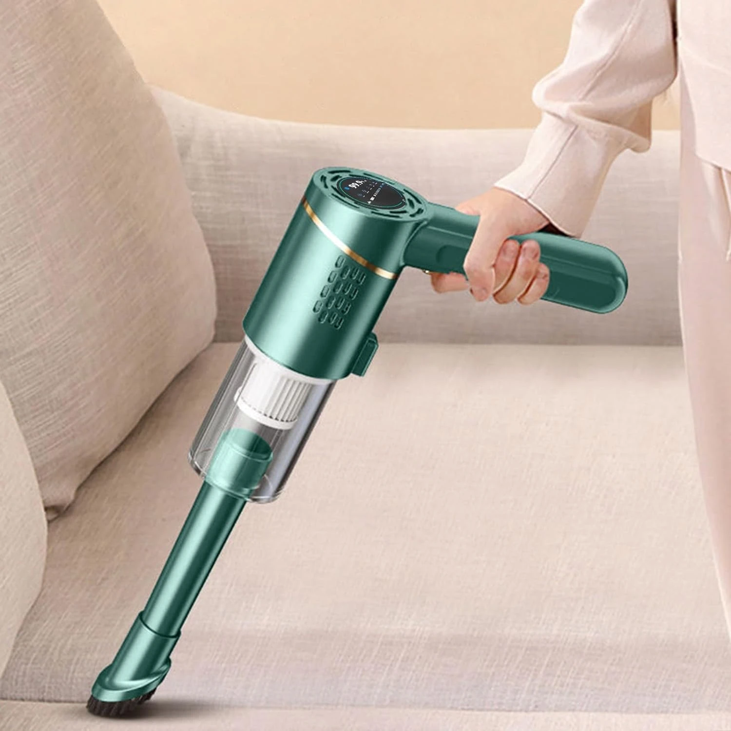 MORESEC Car Portable Handheld Small Vacuum Cleaner Wireless Home Car Dual-Use Rechargeable High-Power Powerful Vacuum Cleaner, Extended Suction Nozzle, One Button To Open 3 MORESEC Car Portable Handheld Small Vacuum Cleaner Wireless Home Car Dual-Use Rechargeable High-Power Powerful Vacuum Cleaner, Extended Suction Nozzle, One Button To Open