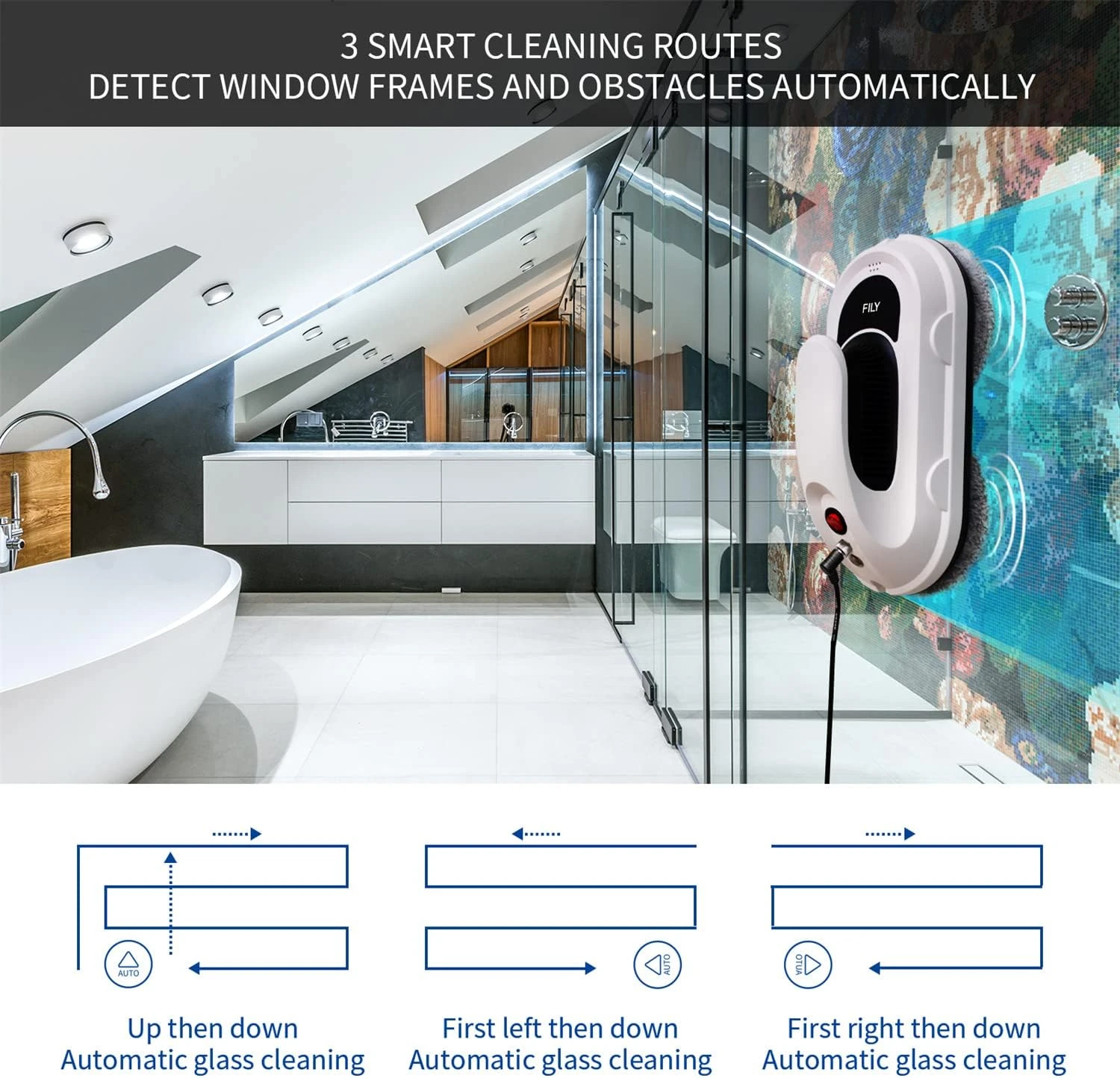 FILY S1PRO Window Cleaner Robot, 5000PA Strong Suction Smart Window Cleaner With One Key Start Function, APP&Control By Remote Control, Window Cleaner Tool For Indoor Outdoor High Windows Glass/Tiles 6 FILY S1PRO Window Cleaner Robot, 5000PA Strong Suction Smart Window Cleaner With One Key Start Function, APP&Control By Remote Control, Window Cleaner Tool For Indoor Outdoor High Windows Glass/Tiles - Image 4