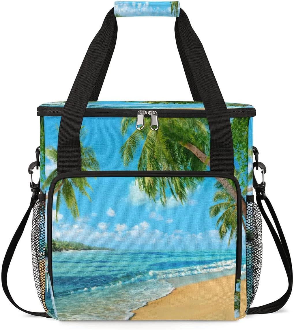 Cfpolar Coffee Maker Carrying Bag Beach Sandy Palm Tree Travel Coffee Machine Bag Carrying Organizer Case Portable Single Serve Coffee Brewer Tote Bag Storage Bag For Camping Picnic 4 Cfpolar Coffee Maker Carrying Bag Beach Sandy Palm Tree Travel Coffee Machine Bag Carrying Organizer Case Portable Single Serve Coffee Brewer Tote Bag Storage Bag For Camping Picnic - Image 2
