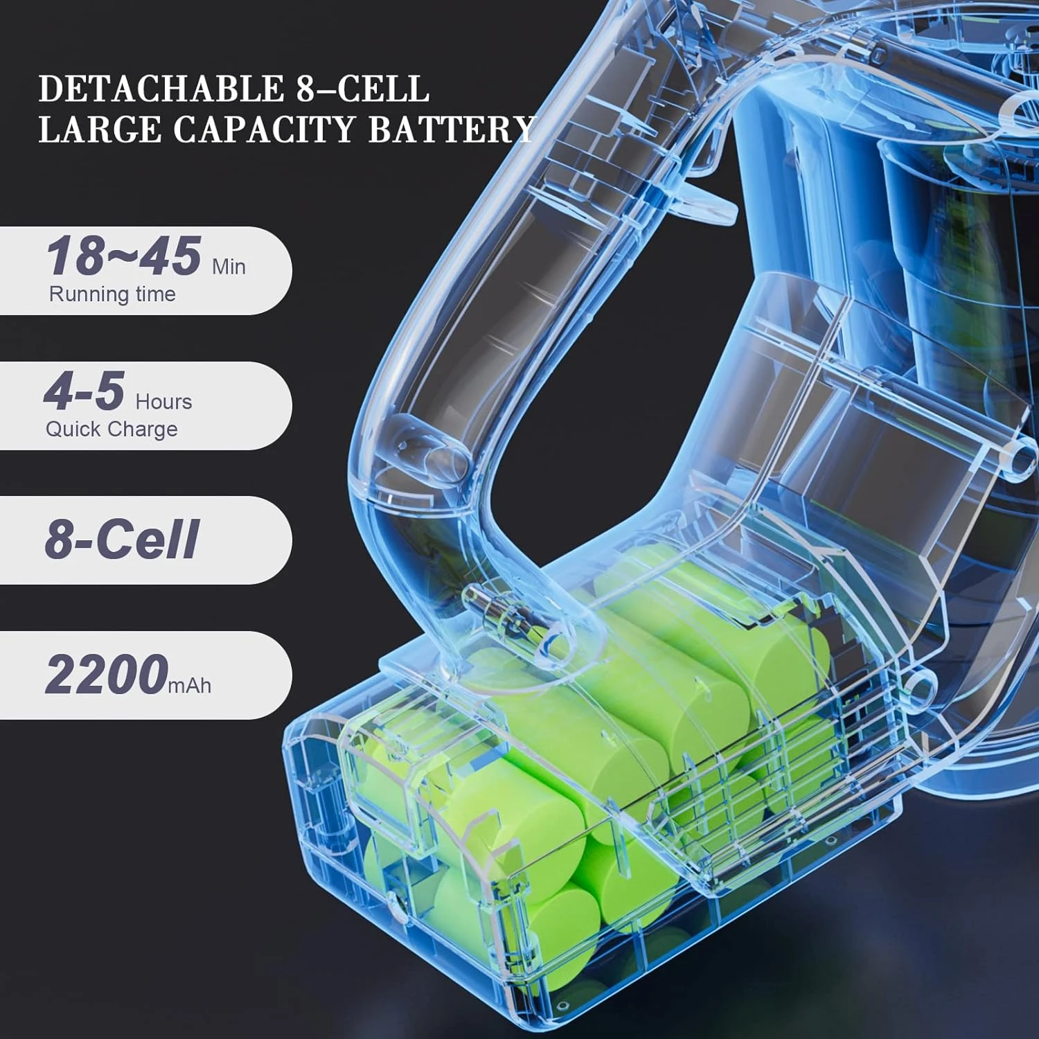 TMA Cordless Vacuum Cleaner, 250W 25Kpa Stick Vacuum Cleaner With 8-Cell Large Battery For 40 Mins Runtime, 4 Filters, 1.3L Dust Cup, T220 5 TMA Cordless Vacuum Cleaner, 250W 25Kpa Stick Vacuum Cleaner With 8-Cell Large Battery For 40 Mins Runtime, 4 Filters, 1.3L Dust Cup, T220 - Image 3