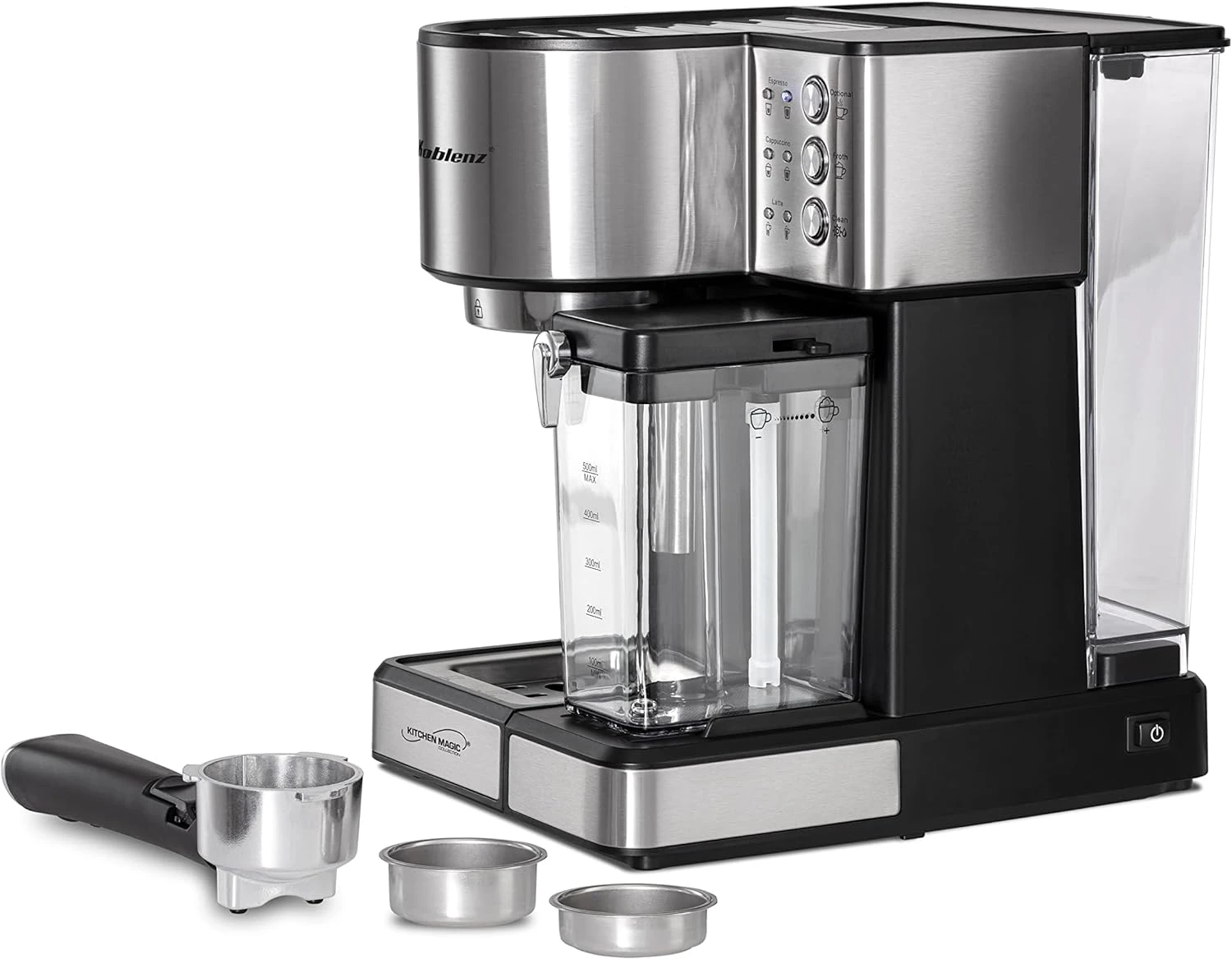 Koblenz Espresso Machine With Steamer And Milk Frother Tank, 15 Bar Pump, Espresso, Cappuccino, And Latte Maker, Espresso Machine For Home And Barista, Easy To Use, 1350 W, CKM-1350 IN 4 Koblenz Espresso Machine With Steamer And Milk Frother Tank, 15 Bar Pump, Espresso, Cappuccino, And Latte Maker, Espresso Machine For Home And Barista, Easy To Use, 1350 W, CKM-1350 IN - Image 2