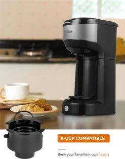 Commercial Chef Coffee Machine, Single Serve Coffee Maker, Portable Coffee Maker Single Serve With 13 Ounce Water Tank & One Touch Button For Coffee Brewing -Small Appliance Store 71XF0sSKvL. AC SL1500