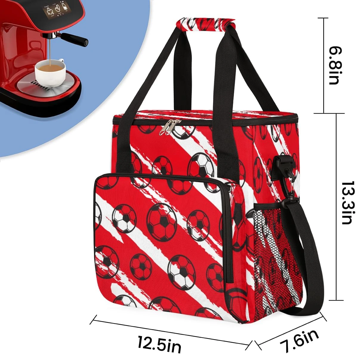 Cfpolar Coffee Maker Carrying Bag Football Soccer Ball Sport Travel Coffee Machine Bag Carrying Organizer Case Portable Single Serve Coffee Brewer Tote Bag Storage Bag For Camping Picnic 5 Cfpolar Coffee Maker Carrying Bag Football Soccer Ball Sport Travel Coffee Machine Bag Carrying Organizer Case Portable Single Serve Coffee Brewer Tote Bag Storage Bag For Camping Picnic - Image 3