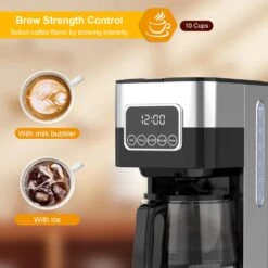ANNAPU 10-Cup Programmable Coffee Maker: Automatic Drip Coffeemaker With Reusable Filter & Coffee Pot, Brew Strength Control, Keep Warm & Power Off, Smart Anti-Drip System,Black And Stainless Steel 12 ANNAPU 10-Cup Programmable Coffee Maker: Automatic Drip Coffeemaker With Reusable Filter & Coffee Pot, Brew Strength Control, Keep Warm & Power Off, Smart Anti-Drip System,Black And Stainless Steel -Small Appliance Store 71Xcmv2j7kL. AC SL1500