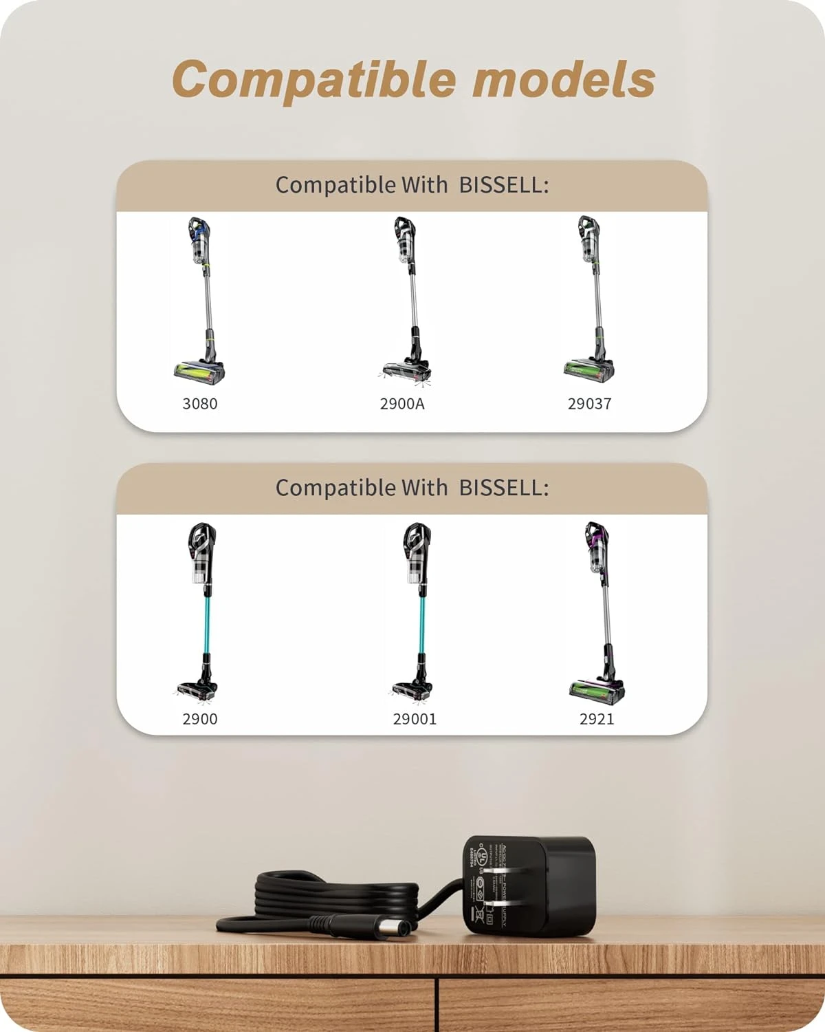 Charger For Bissell PowerGlide Pet Slim Cordless Stick Vacuum 3080 2903 2900 2900A 29037 2903 3274 32748 Replacement Bissell 1625010 Charger AC Adapter 4 Charger For Bissell PowerGlide Pet Slim Cordless Stick Vacuum 3080 2903 2900 2900A 29037 2903 3274 32748 Replacement Bissell 1625010 Charger AC Adapter - Image 2