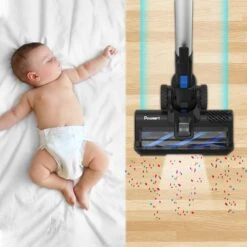 POWEART Cordless Vacuum Cleaner, 30Kpa 350W Powerful Stick Vacuum, 8 In 1 Self-Standing Rechargeable Battery Vacuum Up To 45min Runtime, Lightweight Cordless Vacuum For Pet Hair Hard Floor -Blue -Small Appliance Store 71Yb9C0Eb L. AC SL1500