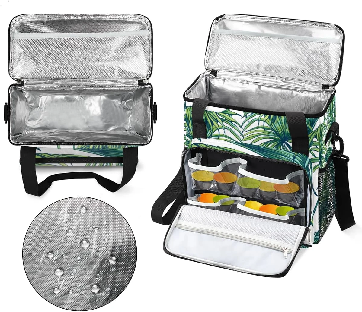 Cfpolar Coffee Maker Carrying Bag Green Leaves Palm Travel Coffee Machine Bag Carrying Organizer Case Portable Single Serve Coffee Brewer Tote Bag Storage Bag For Camping Picnic 6 Cfpolar Coffee Maker Carrying Bag Green Leaves Palm Travel Coffee Machine Bag Carrying Organizer Case Portable Single Serve Coffee Brewer Tote Bag Storage Bag For Camping Picnic - Image 4