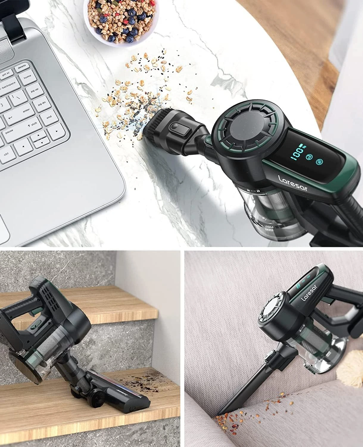 Cordless Vacuum Cleaner, 30KPA Powerful Suction Stick Vacuum Cleaner With Foldable Tube & Large LED Display, Handheld Vacuum Cleaner For Floor, Carpet, Pet Hair, Detachable Battery 9 Cordless Vacuum Cleaner, 30KPA Powerful Suction Stick Vacuum Cleaner With Foldable Tube & Large LED Display, Handheld Vacuum Cleaner For Floor, Carpet, Pet Hair, Detachable Battery - Image 7