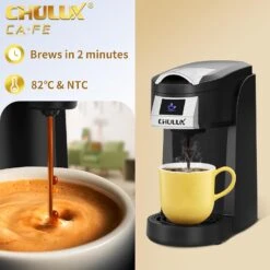 CHULUX Single Serve Coffee Maker, One Cup Coffee Brewer For K Cup & Ground Coffee, 5 To 12oz Brew Sizes In Mins, Auto Off Function, Portable Coffee Machine For Home, Office, Travel, Kitchen -Small Appliance Store 71ZjUasZqAL. AC SL1500