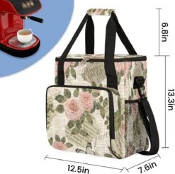 Cfpolar Coffee Maker Carrying Bag Vintage Pink Rose Travel Coffee Machine Bag Carrying Organizer Case Portable Single Serve Coffee Brewer Tote Bag Storage Bag For Camping Picnic -Small Appliance Store 71ZqzTJka4L. AC SL1200