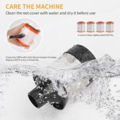 TMA Cordless Vacuum Cleaner, 6-in-1 Lightweight Stick Vacuum Powerful Suction With 2200mAh Detachable Battery, Handheld Vacuum Cleaner 4 HEPA Filters LED Brush For Hard Floor Pet Hair T121 -Small Appliance Store 71aAif zdFL. AC SL1500