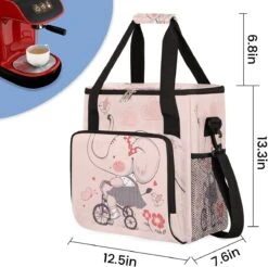 Cfpolar Coffee Maker Carrying Bag Cute Elephant Pink Butterfly Travel Coffee Machine Bag Carrying Organizer Case Portable Single Serve Coffee Brewer Tote Bag Storage Bag For Camping Picnic -Small Appliance Store 71aKCV03xmL. AC SL1200