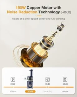 Cold Press Juicer, FEZEN Small Masticating Juicer For Fruits And Vegetables, Powerful Juice Extractor Machine With Compact Size And Space-Saving Feature, Very Easy To Clean (Updated) 17 Cold Press Juicer, FEZEN Small Masticating Juicer For Fruits And Vegetables, Powerful Juice Extractor Machine With Compact Size And Space-Saving Feature, Very Easy To Clean (Updated) -Small Appliance Store 71aL5njvXnL. AC SL1500