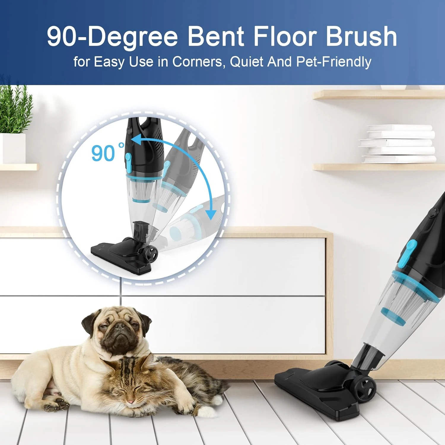 TC-JUNESUN Stick Vacuum Cleaner, 4 In 1 Lightweight Corded Vac With Handheld, 400W 15kpa Powerful Suction Small Dorm Vacuum Cleaner Portable With HEPA Filters, For Sofa, Curtains, Hard Floor, Pet Hair 5 TC-JUNESUN Stick Vacuum Cleaner, 4 In 1 Lightweight Corded Vac With Handheld, 400W 15kpa Powerful Suction Small Dorm Vacuum Cleaner Portable With HEPA Filters, For Sofa, Curtains, Hard Floor, Pet Hair - Image 3