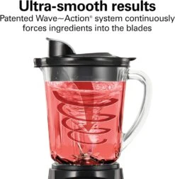Hamilton Beach Power Elite Wave Action Blender-for Shakes & Smoothies, Puree, Crush Ice, 40 Oz Glass Jar, 12 Functions, Stainless Steel Ice Sabre-Blades, Black (58148A) -Small Appliance Store 71bIm4CXxYL. AC SL1500