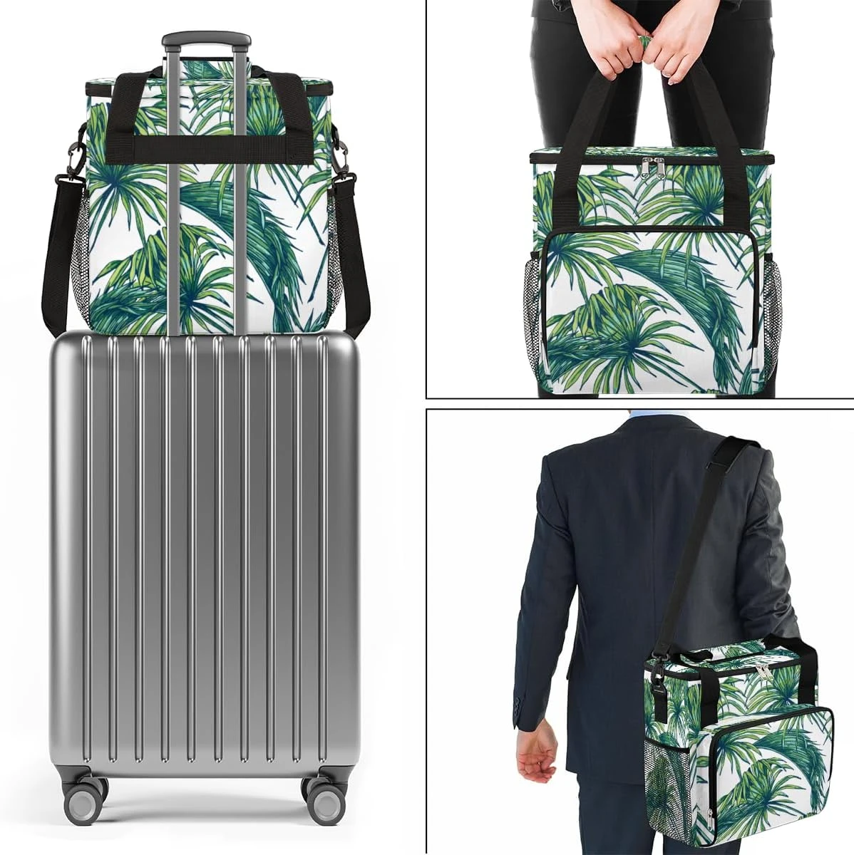 Cfpolar Coffee Maker Carrying Bag Green Leaves Palm Travel Coffee Machine Bag Carrying Organizer Case Portable Single Serve Coffee Brewer Tote Bag Storage Bag For Camping Picnic 10 Cfpolar Coffee Maker Carrying Bag Green Leaves Palm Travel Coffee Machine Bag Carrying Organizer Case Portable Single Serve Coffee Brewer Tote Bag Storage Bag For Camping Picnic - Image 8