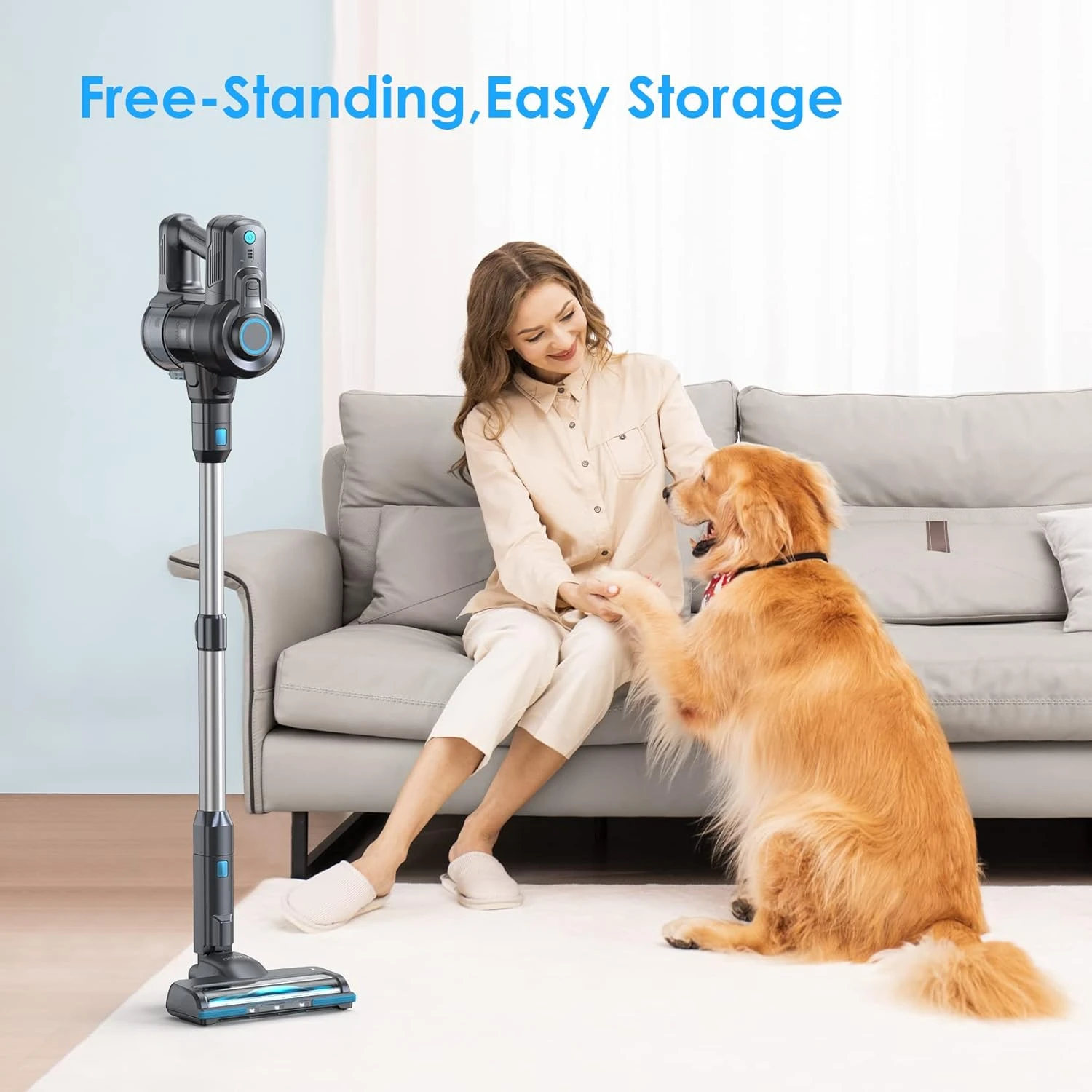 Oraimo Vacuum Cleaner For Home, Self-Standing Cordless Vacuum, 6-in-1 Stick Vacuum With Rechargeable Battery, 35min Max, Lightweight Handheld Vacuum Cordless For Pet Hair Hard Floor Carpet Stair 7 Oraimo Vacuum Cleaner For Home, Self-Standing Cordless Vacuum, 6-in-1 Stick Vacuum With Rechargeable Battery, 35min Max, Lightweight Handheld Vacuum Cordless For Pet Hair Hard Floor Carpet Stair - Image 5