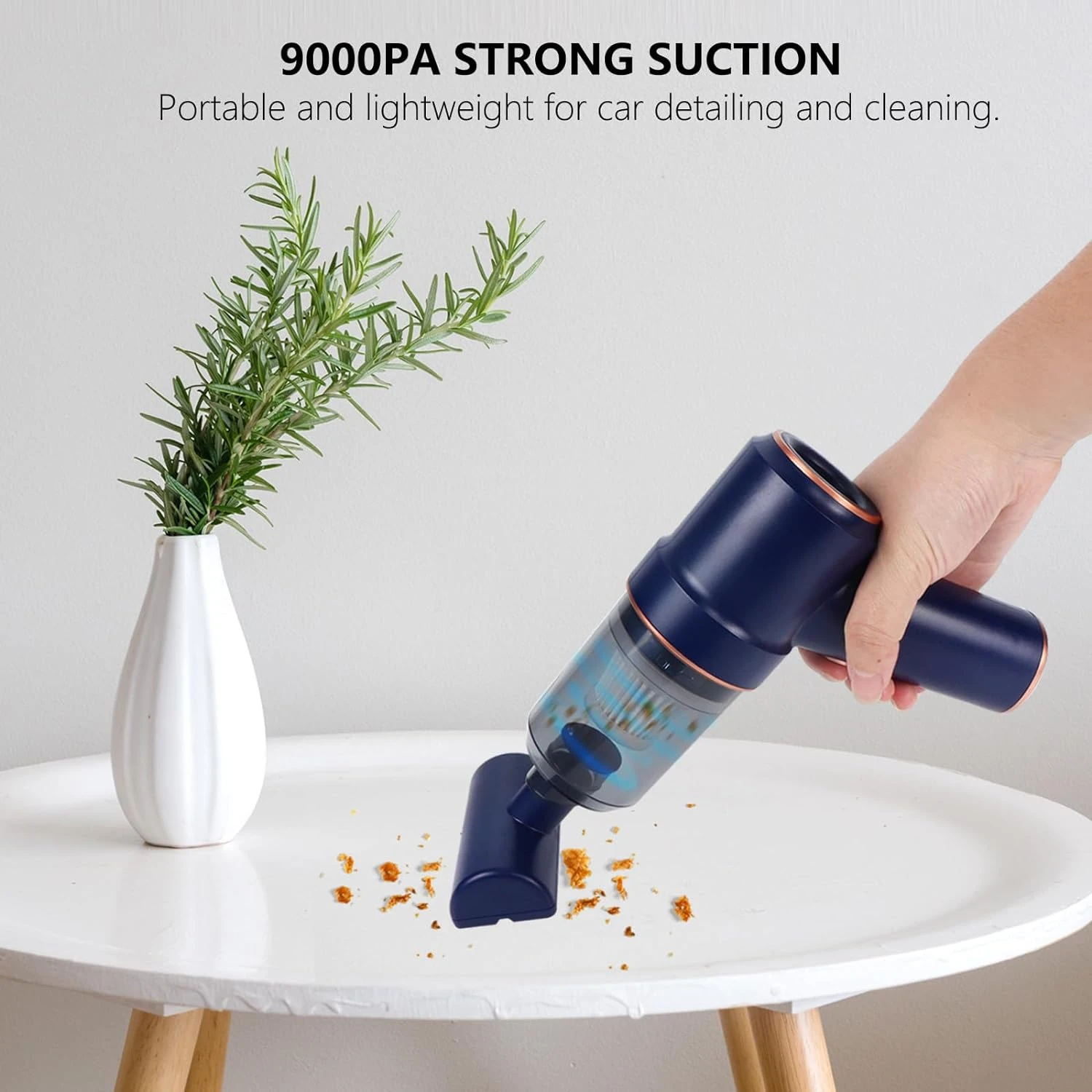 XSUPER Handheld Vacuum Cordless, Car Vacuum Cleaner Rechargeable, 9000Pa Strong Suction Portable Hand Mini Vacuum With Suck And Blow 2 In 1, Small Vacuum Suitable For Home Pet Car Cleaning 4 XSUPER Handheld Vacuum Cordless, Car Vacuum Cleaner Rechargeable, 9000Pa Strong Suction Portable Hand Mini Vacuum With Suck And Blow 2 In 1, Small Vacuum Suitable For Home Pet Car Cleaning - Image 2