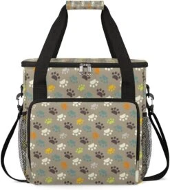 Cfpolar Coffee Maker Carrying Bag Vintage Cat Paw Printed Travel Coffee Machine Bag Carrying Organizer Case Portable Single Serve Coffee Brewer Tote Bag Storage Bag For Camping Picnic