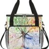Cfpolar Coffee Maker Carrying Bag Four Season Tree Watercolors Travel Coffee Machine Bag Carrying Organizer Case Portable Single Serve Coffee Brewer Tote Bag Storage Bag For Camping Picnic