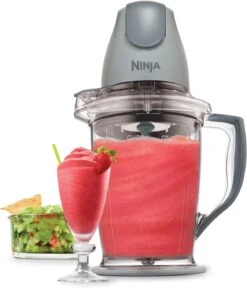 Ninja QB900B Master Prep Food Processor Blender With 48 Oz Pitcher & 16 Oz Chopping Bowl, Perfect For Frozen Blending & Chopping, 400 Watts, Dishwasher Safe, Countertop, Grey