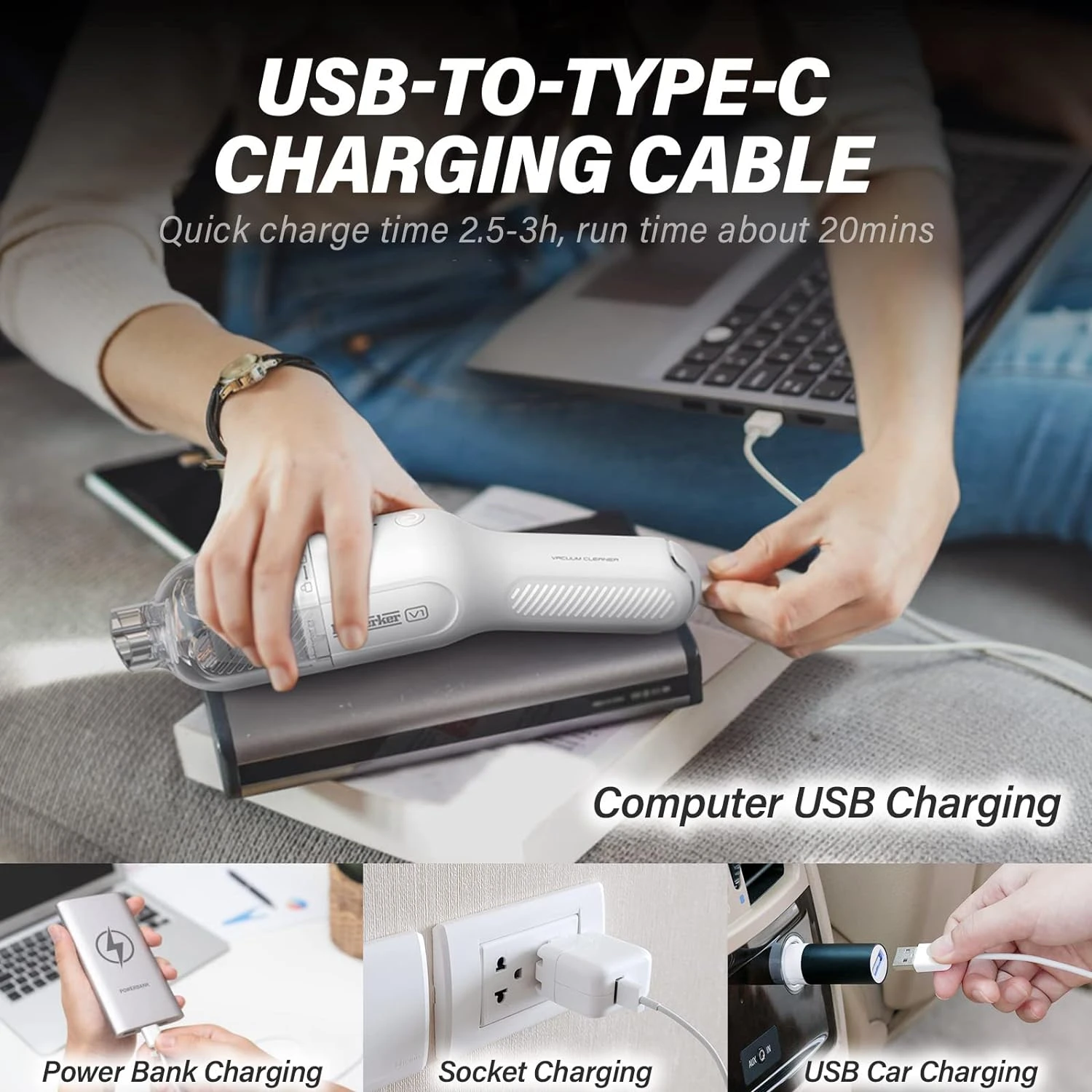 Berserker Handheld Vacuum Cordless, Portable Mini Car Hand Vacuum Cleaner Dust Buster With 5000Pa Suction For Home Office Pet Hair Furniture Cleaning, Small Lightweight And USB Rechargeable 6 Berserker Handheld Vacuum Cordless, Portable Mini Car Hand Vacuum Cleaner Dust Buster With 5000Pa Suction For Home Office Pet Hair Furniture Cleaning, Small Lightweight And USB Rechargeable - Image 4