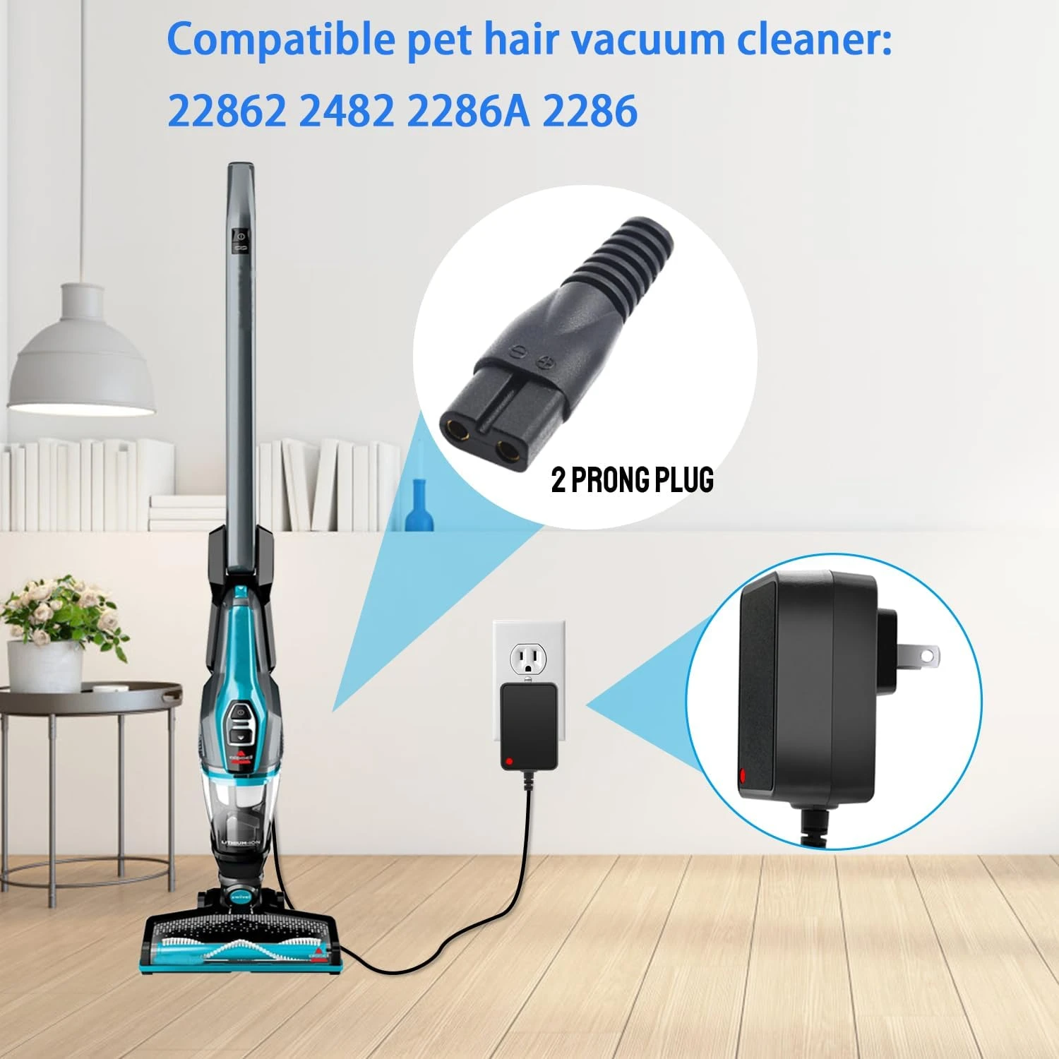 Replace The 1627037 1616326 Charger Power Supply. Compatible With The Power Cord Of The Bissell 3061 2286 22862 2286A 2482 10.8V Lithium-ion Cordless Handheld Vacuum Cleaner(1 Black) 9 Replace The 1627037 1616326 Charger Power Supply. Compatible With The Power Cord Of The Bissell 3061 2286 22862 2286A 2482 10.8V Lithium-ion Cordless Handheld Vacuum Cleaner(1 Black) - Image 7