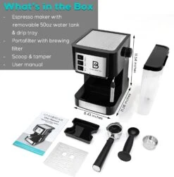 20 Bar Espresso Machine, Compact Espresso Maker With Milk Frother Wand, Professional Espresso Coffee Machine And Cappuccino Machine With 50 Oz Removable Water Tank For Cappuccino, Latte And Barista -Small Appliance Store 71esSFpPhJL. AC SL1500