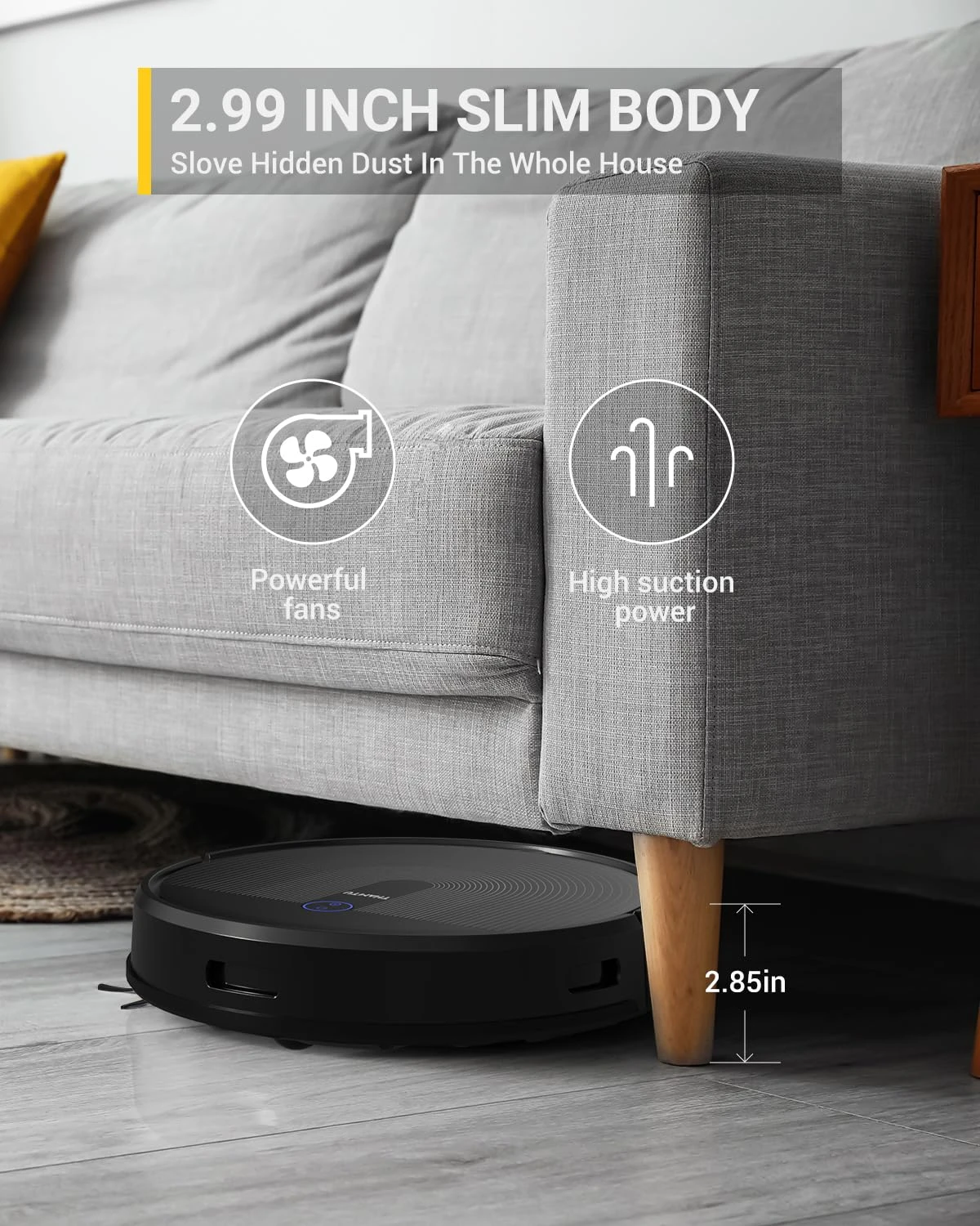 Thamtu G11 Max Robotic Vacuum Cleaner With Smart Dynamic Navigation, 2500Pa Suction Powerful Robot Vacuums, APP Control For Pet Hair, Hard Floor And Medium-Pile Carpet 9 Thamtu G11 Max Robotic Vacuum Cleaner With Smart Dynamic Navigation, 2500Pa Suction Powerful Robot Vacuums, APP Control For Pet Hair, Hard Floor And Medium-Pile Carpet - Image 7