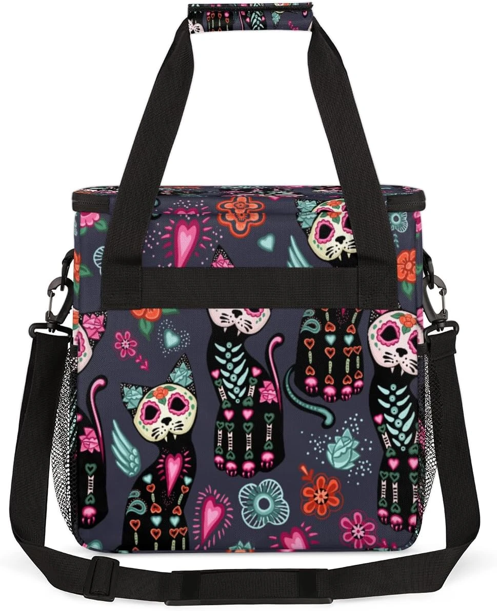 Cfpolar Coffee Maker Carrying Bag Day Of Dead Sugar Skull Cats Travel Coffee Machine Bag Carrying Organizer Case Portable Single Serve Coffee Brewer Tote Bag Storage Bag For Camping Picnic 8 Cfpolar Coffee Maker Carrying Bag Day Of Dead Sugar Skull Cats Travel Coffee Machine Bag Carrying Organizer Case Portable Single Serve Coffee Brewer Tote Bag Storage Bag For Camping Picnic - Image 6