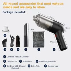 Egobasic Car Cordless Vacuum Cleaner, 9000PA Handheld Cordless Rechargeable Portable Vacuum Cleaner, Cordless Hoover Washable Filter & Cleaning Brush For Car/Home -Small Appliance Store 71gRiBgt7cL. AC SL1500