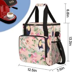 Cfpolar Coffee Maker Carrying Bag Toucans Peach Travel Coffee Machine Bag Carrying Organizer Case Portable Single Serve Coffee Brewer Tote Bag Storage Bag For Camping Picnic -Small Appliance Store 71i9so5w21L. AC SL1200