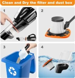 Wapasoo Handheld Vacuum Car Vacuum - 2 Speed Mini Vacuum Hand Vacuum, 10000Pa Pet Hair Vacuum Cleaner, Lightweight And Rechargeable Car Vacuum Hand Held Vacuum Cordless For Car Home Office-Black 13 Wapasoo Handheld Vacuum Car Vacuum - 2 Speed Mini Vacuum Hand Vacuum, 10000Pa Pet Hair Vacuum Cleaner, Lightweight And Rechargeable Car Vacuum Hand Held Vacuum Cordless For Car Home Office-Black -Small Appliance Store 71iC lzguML. AC SL1500