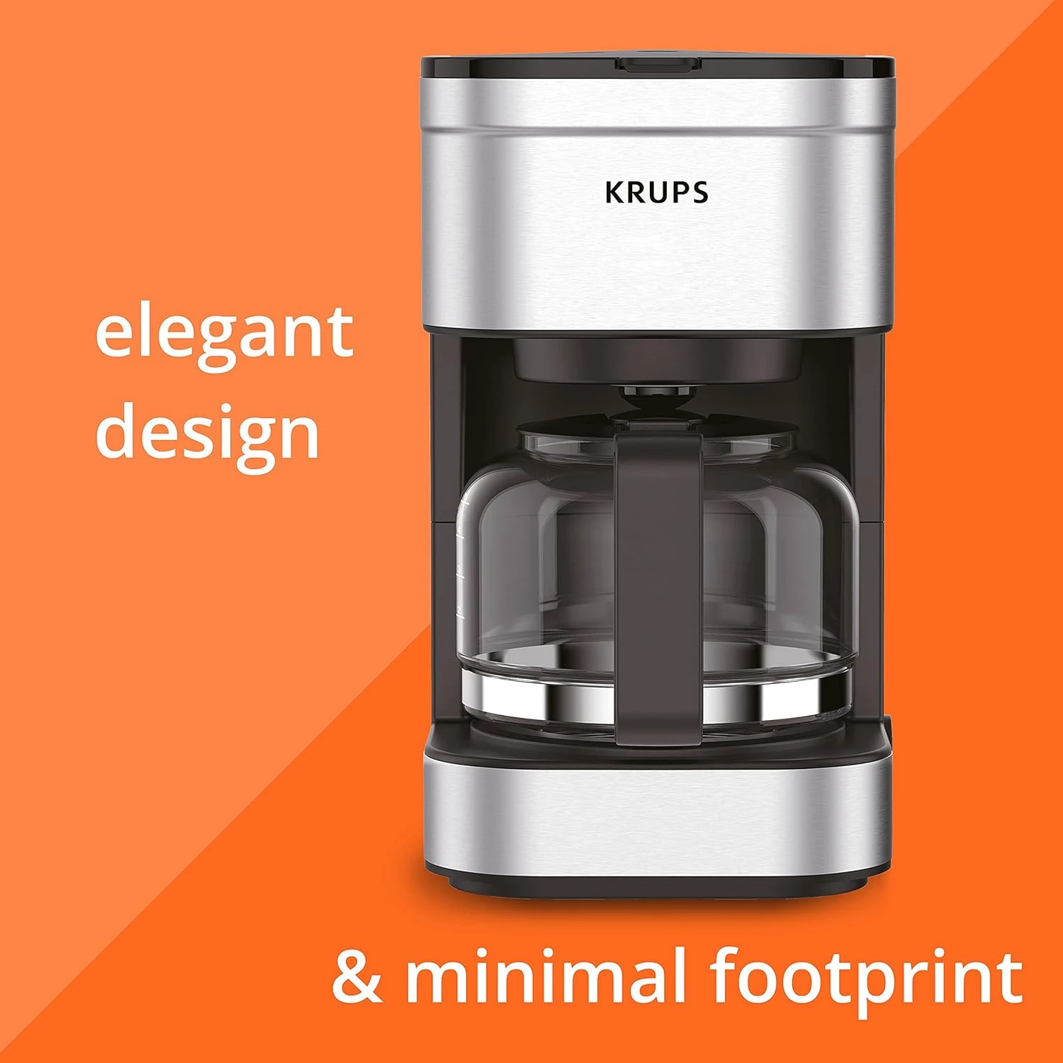Krups Simply Brew Stainless Steel Drip Coffee Maker 5 Cup 650 Watts Coffee Filter, Drip Free, Dishwasher Safe Pot, Compact Silver And Black 8 Krups Simply Brew Stainless Steel Drip Coffee Maker 5 Cup 650 Watts Coffee Filter, Drip Free, Dishwasher Safe Pot, Compact Silver And Black - Image 6