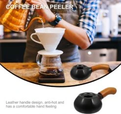 Hemoton Ceramic Handy Coffee Roaster Coffee Bean Baking Tool Portable Household Nut Peanut Cashew Chestnuts Roasting Stove For Home Cafe Shop Black -Small Appliance Store 71l3yLYQY6L. AC SL1500