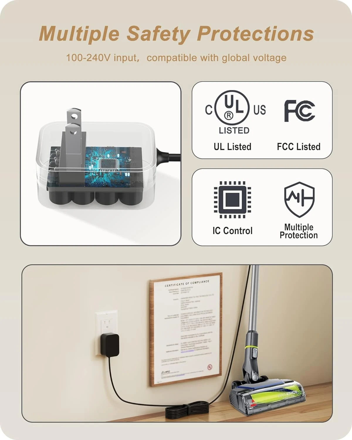 Charger For Bissell PowerGlide Pet Slim Cordless Stick Vacuum 3080 2903 2900 2900A 29037 2903 3274 32748 Replacement Bissell 1625010 Charger AC Adapter 7 Charger For Bissell PowerGlide Pet Slim Cordless Stick Vacuum 3080 2903 2900 2900A 29037 2903 3274 32748 Replacement Bissell 1625010 Charger AC Adapter - Image 5