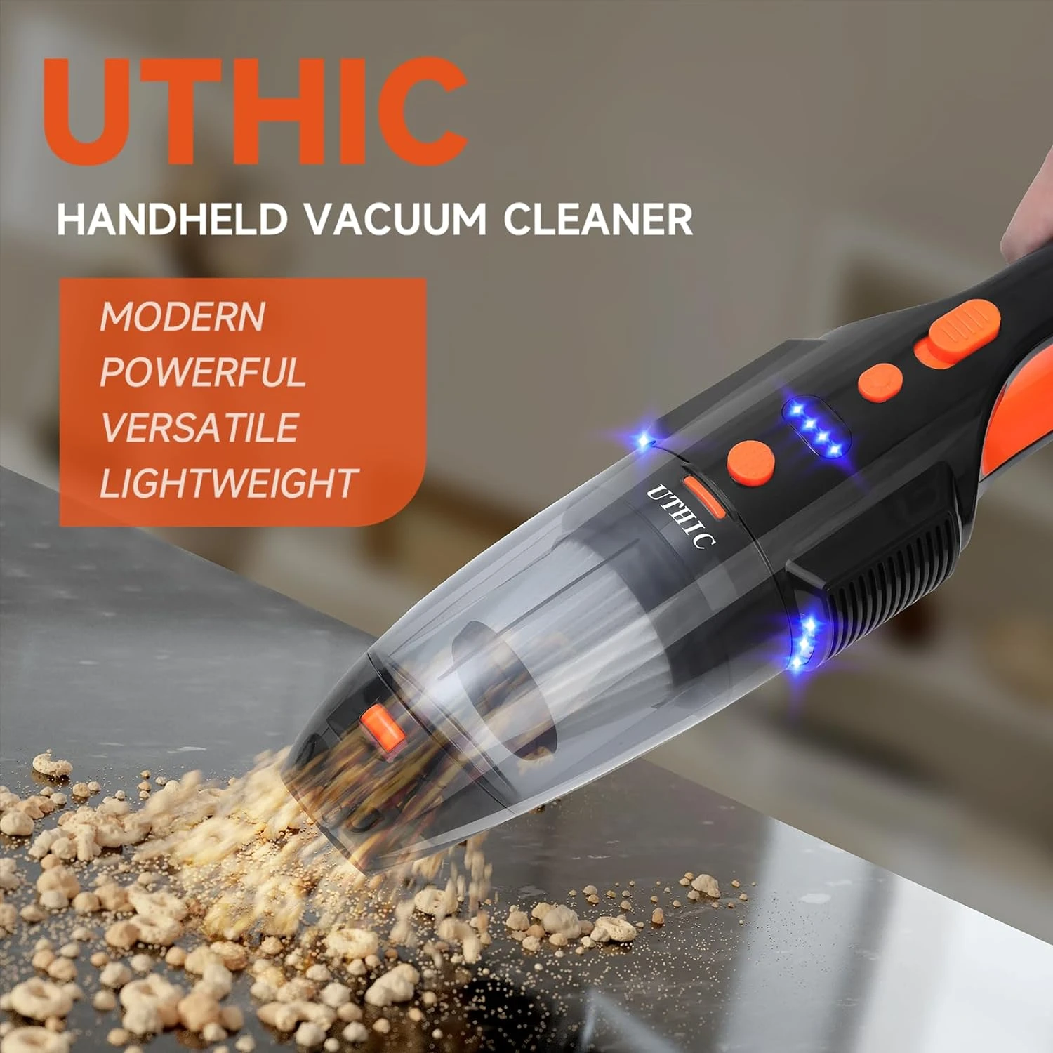UTHIC Car Vacuum Cordless Rechargeable With 2 Filters,Cordless Vacuum Cleaner With 9000Pa Strong Suction,Mini Portable Hand Vacuum Cordless With Large-Capacity Battery,30min Runtime&Double LED Light 4 UTHIC Car Vacuum Cordless Rechargeable With 2 Filters,Cordless Vacuum Cleaner With 9000Pa Strong Suction,Mini Portable Hand Vacuum Cordless With Large-Capacity Battery,30min Runtime&Double LED Light - Image 2