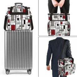 Cfpolar Coffee Maker Carrying Bag Geometric Lines Travel Coffee Machine Bag Carrying Organizer Case Portable Single Serve Coffee Brewer Tote Bag Storage Bag For Camping Picnic -Small Appliance Store 71mSUFhmo0L. AC SL1200