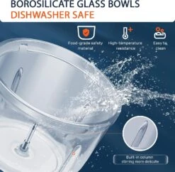 Bear Food Processor, Electric Food Chopper With 2 Glass Bowls (8 Cup+2.5 Cup), 400W Power Grinder With 2 Sets Stainless Steel Blades, 2 Speed For Meat, Vegetables, And Baby Food -Small Appliance Store 71mSbztgOL. AC SL1500