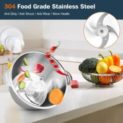 Food Processors Electric, Meat Grinder 2L Stainless Steel Meat Blender Food Chopper For Meat, Onion, Vegetables With 2pcs Bi-Level Blades, 2 Speed, 500W, 8 Cup (Meat Grinder With Single Bowl) -Small Appliance Store 71n6nbiclL. AC SL1500