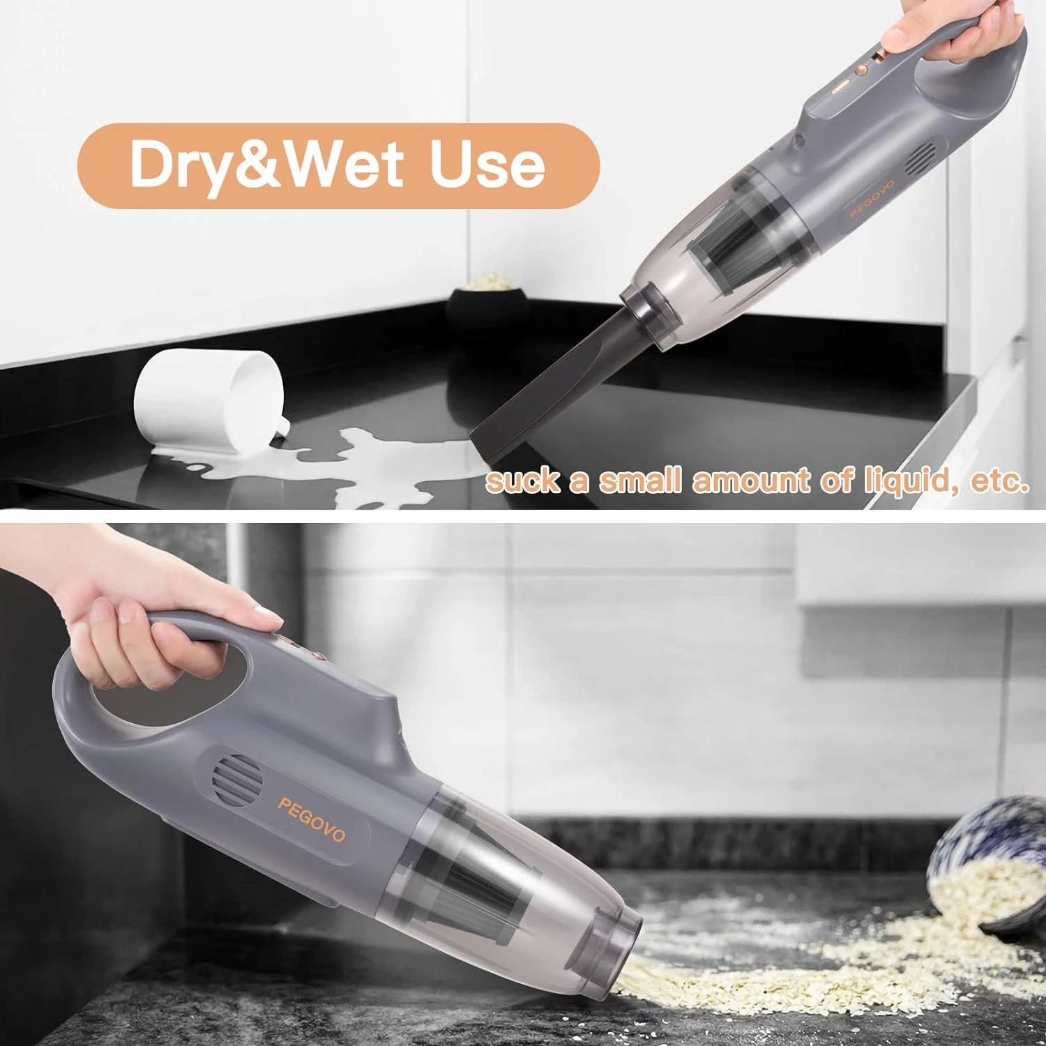 PEGOVO Hand Held Vacuuming Cordless Rechargeable-10K PA Strong Suction Car Vacuum Cordless Rechargeable,Handheld Vacuum Cordless Car Vacuum Cleaner With Pet Brush&Washable Filter 6 PEGOVO Hand Held Vacuuming Cordless Rechargeable-10K PA Strong Suction Car Vacuum Cordless Rechargeable,Handheld Vacuum Cordless Car Vacuum Cleaner With Pet Brush&Washable Filter - Image 4