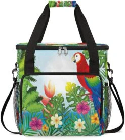 Cfpolar Coffee Maker Carrying Bag Tropical Flowers Leaves Parrot Summer Travel Coffee Machine Bag Carrying Organizer Case Portable Single Serve Coffee Brewer Tote Bag Storage Bag For Camping Picnic -Small Appliance Store 71phumea8DL. AC SL1200 1
