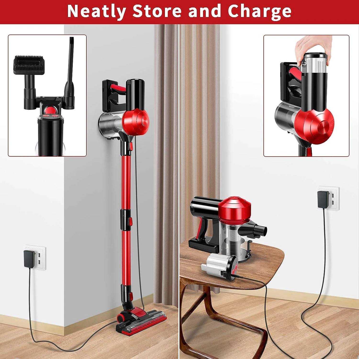 Iwoly Cordless Vacuum Cleaner Rechargeable With 2200mAh Detachable Battery, 18000Pa Cyclone Vacuum With HEPA Filter, Lightweight Portable Handheld Stick Vacuum For Hard Floor Car Cleaning 8 Iwoly Cordless Vacuum Cleaner Rechargeable With 2200mAh Detachable Battery, 18000Pa Cyclone Vacuum With HEPA Filter, Lightweight Portable Handheld Stick Vacuum For Hard Floor Car Cleaning - Image 6